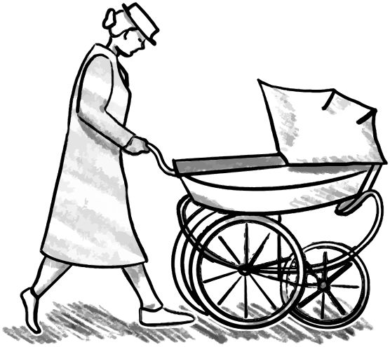 Nanny with baby in carriage